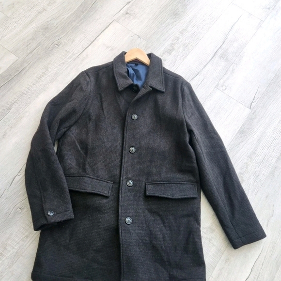 Bonobos Men's The Italian Wool Houndstooth Car Button Up Coat Size M - Picture 6 of 13